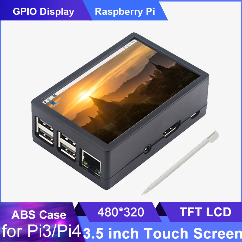 Pi 4 Case - 3.5인치 라즈베리 파이 3B/3B+/4B 터치 스크린