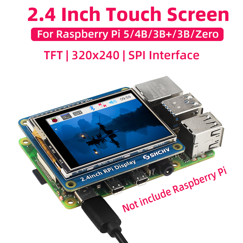 Pi 5 Case - SHCHV 2.4인치 터치스크린 라즈베리 파이 제로