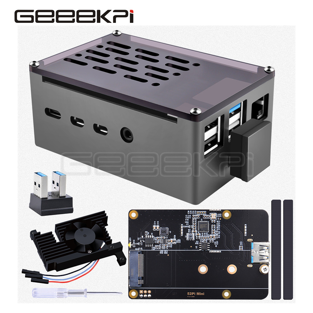 Pi 4 Case - GeeekPi 알루미늄 벽돌 케이스 M.2 SATA