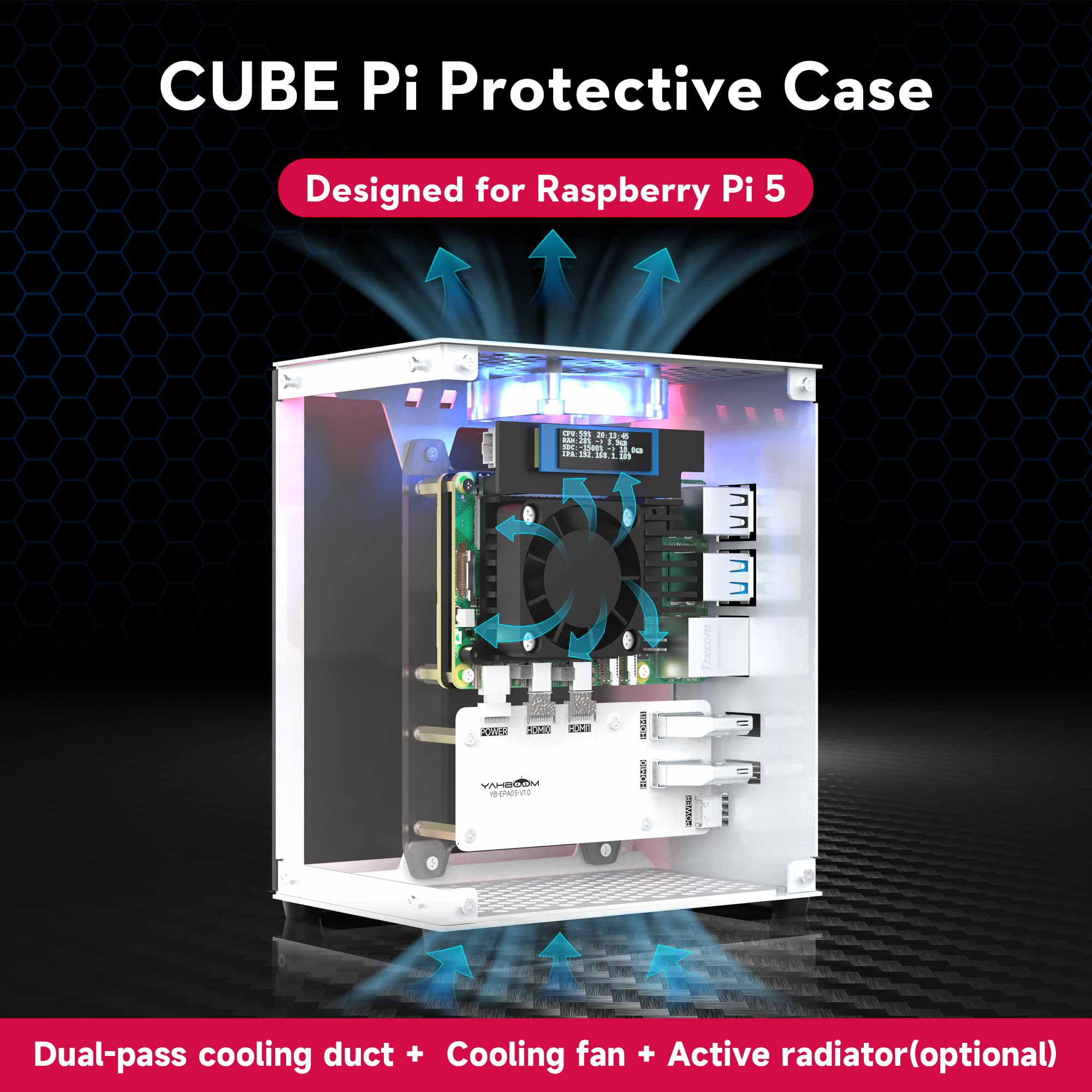 Pi 5 Case - 냉각 팬이 포함된 라즈베리 파이 5