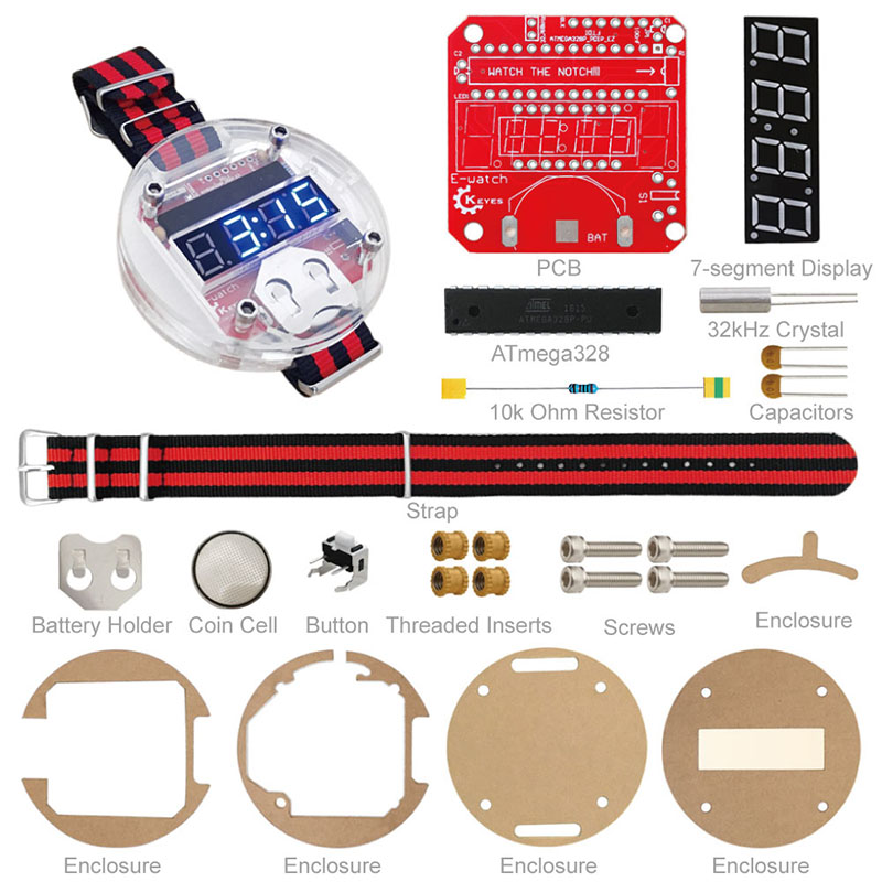 단일 칩 LED 키트 시계, DIY 빅 타임 전자 시계 - Arduino Kit 리뷰 및 가격