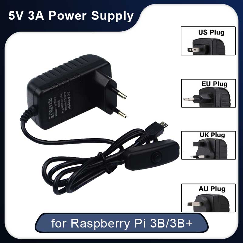 5V 3A 라즈베리 파이 3 모델 B + 전원 공급 장 - Pi Power Supply 리뷰 및 가격