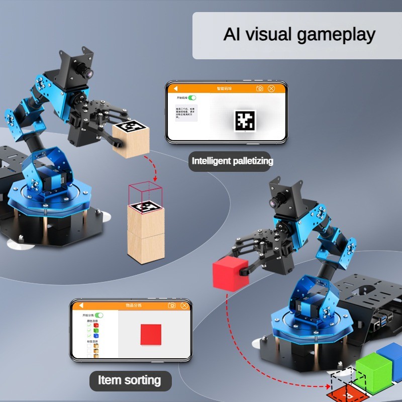 6축 로봇 팔, 서보 클로, AI 비전, FPV 카메라 - Raspberry Pi Kit 리뷰 및 가격