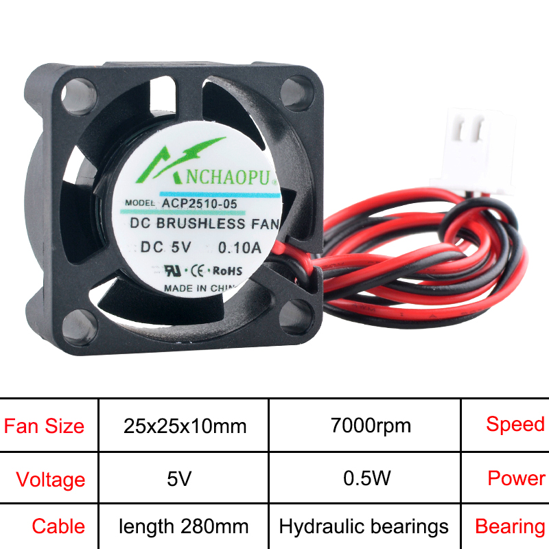 25mm 초소형 축류 냉각 팬 ACP2510, 25x2 - Pi 5 Case 리뷰 및 가격