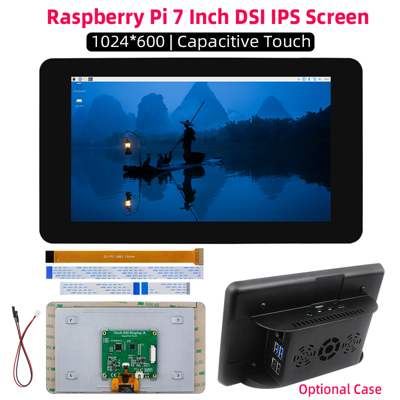 라즈베리 파이 7인치 DSI 1024*600 디스플레이 - Pi 5 Case 리뷰 및 가격