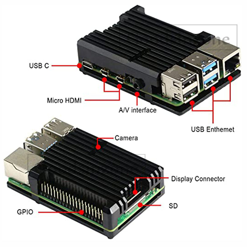 라즈베리 파이 4 모델 B용 알루미늄 케이스, Pi4  - Pi 4 Case 리뷰 및 가격