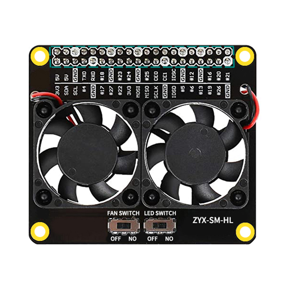 라즈베리 파이용 52Pi LED 듀얼 쿨링 팬 모듈 G - Raspberry Pi 4 리뷰 및 가격