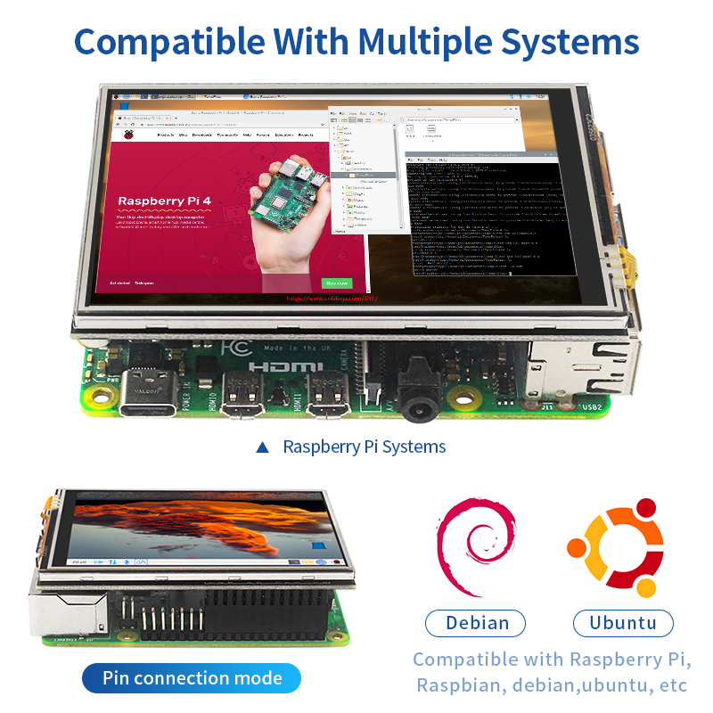 3.5 인치 라즈베리 파이 4 터치 스크린 480*32 - Pi 4 Case 리뷰 및 가격