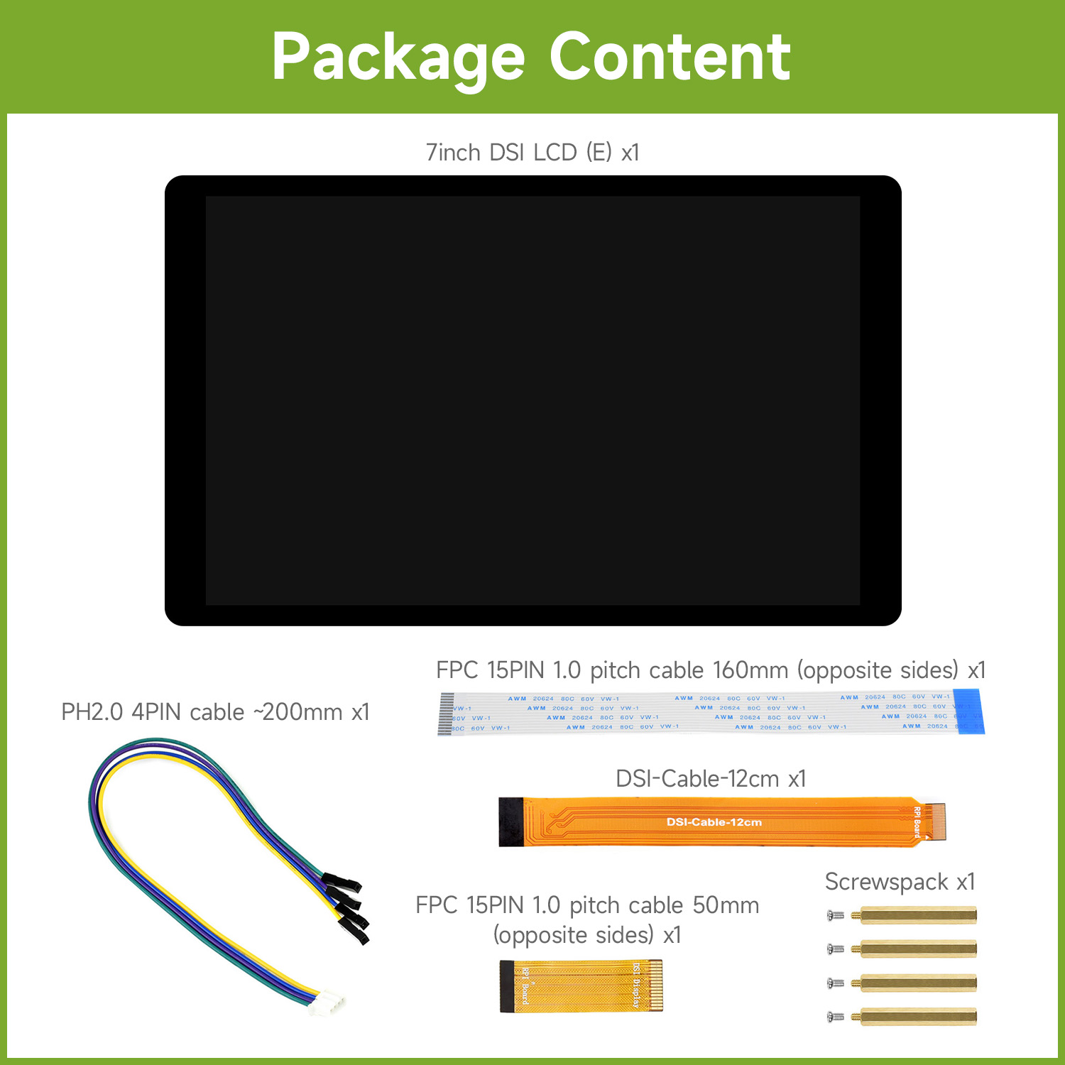 7인치 DSI LCD (E) 웨이브쉐어 정전식 터치 디 - Pi Display 리뷰 및 가격