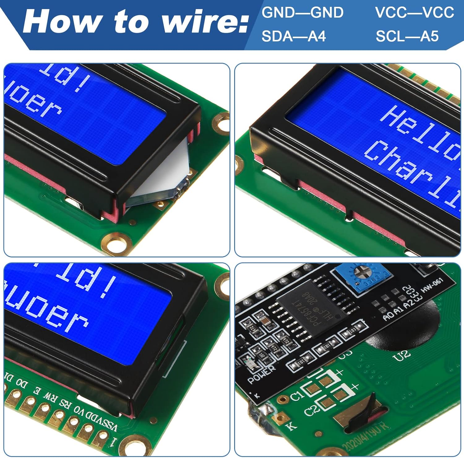 1세트 1602 LCD 20*4 블루 스크린 I2C I - Raspberry Pi 4 리뷰 및 가격