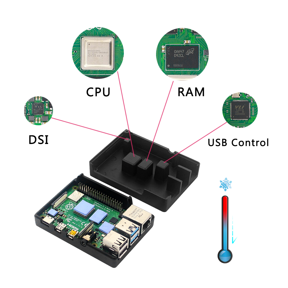 라즈베리 파이 4 알루미늄 합금 케이스 블랙 그레이 금 - Pi 4 Case 리뷰 및 가격