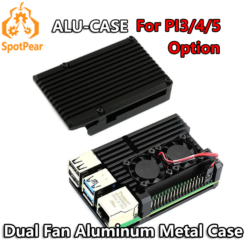 라즈베리 파이5/4/3용 듀얼 팬 알루미늄 메탈 케이스 - Pi 4 Case 리뷰 및 가격